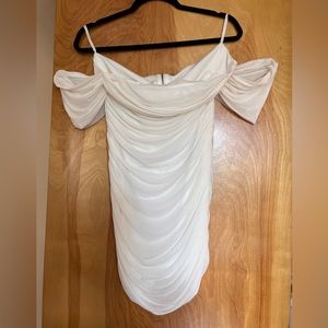 White off the shoulder Mesh Dress